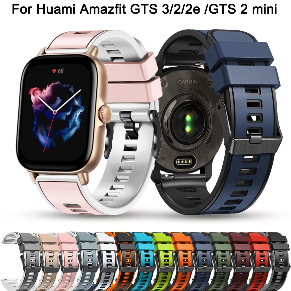 20mm Correa Smart Watch Band For Huami Amazfit GTS 2 mini 3 2e Bracelet Silicone Straps GTS2 GTS Bip U 3 pro GTR 42mm Watchbands