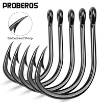 PROBEROS 10PCS Heavy-Duty High Carbon steel Hooks Saltwater Set, Super Strong, Corrosion-Resistant for Big Game Fishing