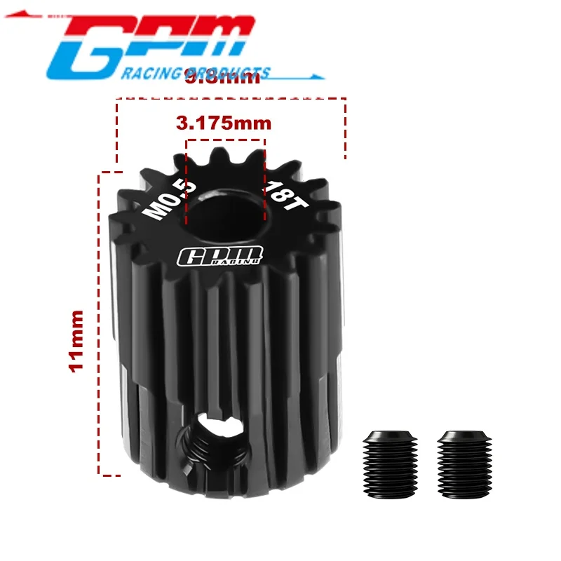 GPM MG313T/0.5M-MG323T/0.5M 40Cr STEEL MOTOR GEAR 13T-23T（MODULE:0.5MM,MOTOR TOOTH DIAMETER:3.175MM） RC Upgrade - view 6