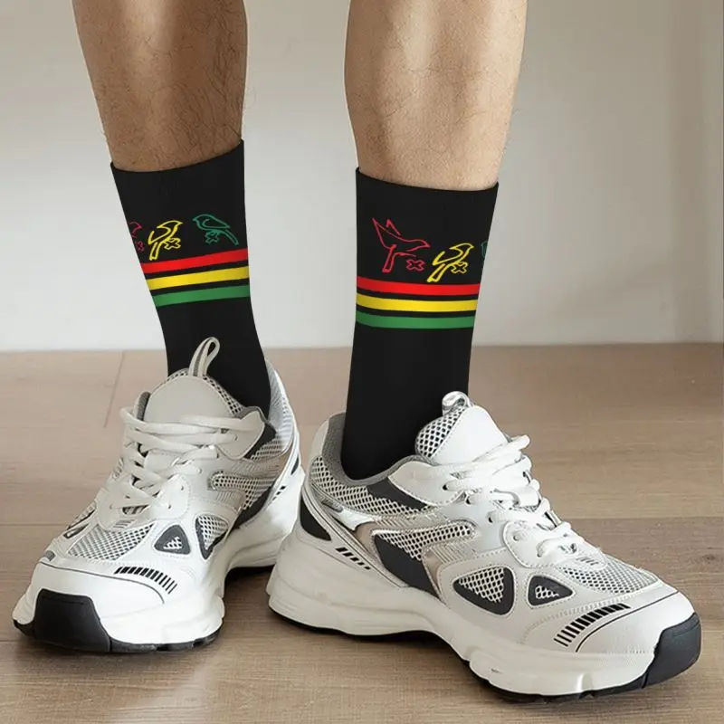 Fashion Mens Ajax Bob Marley Dress Socks Unisex Warm Breathbale 3D Print Amsterdam 3 Little Birds Crew Socks