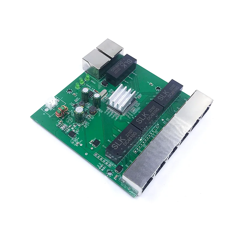 1000M switch Unmanaged 8port 10/100/1000M 5V-15V 9V-52V industrial Ethernet switch module PCBA board OEM Auto-sensing Ports