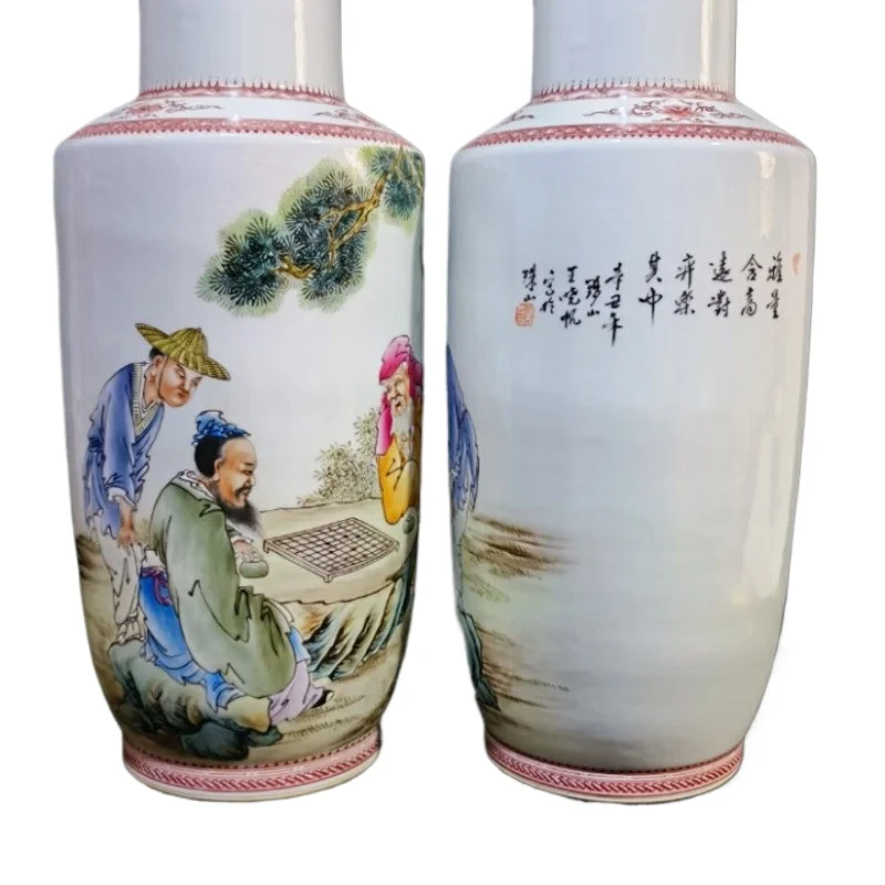 

Hand painted pastel figure vase