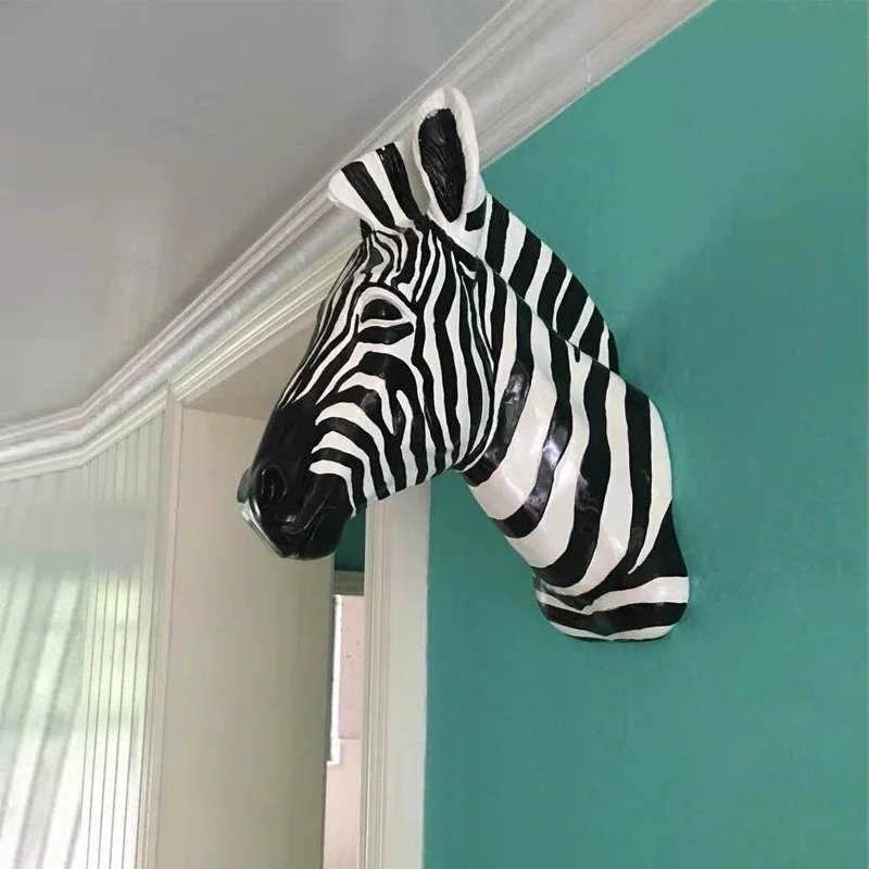 Wall Decoration Sculpture Zebra Statue Home Decoration Accessories Resin Animal Horse Statue Christmas Room Decor Nodic