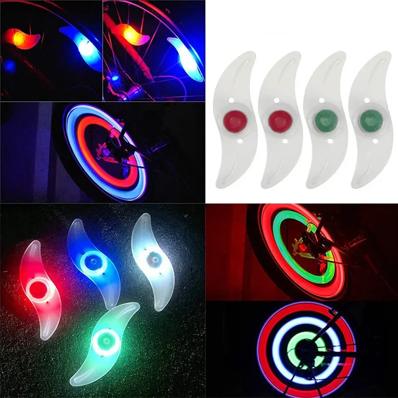 Luz de radios de rueda de bicicleta, luces de neumáticos, 3 modos, LED, advertencia de seguridad, impermeable, fácil de instalar, accesorios de bicicleta con batería