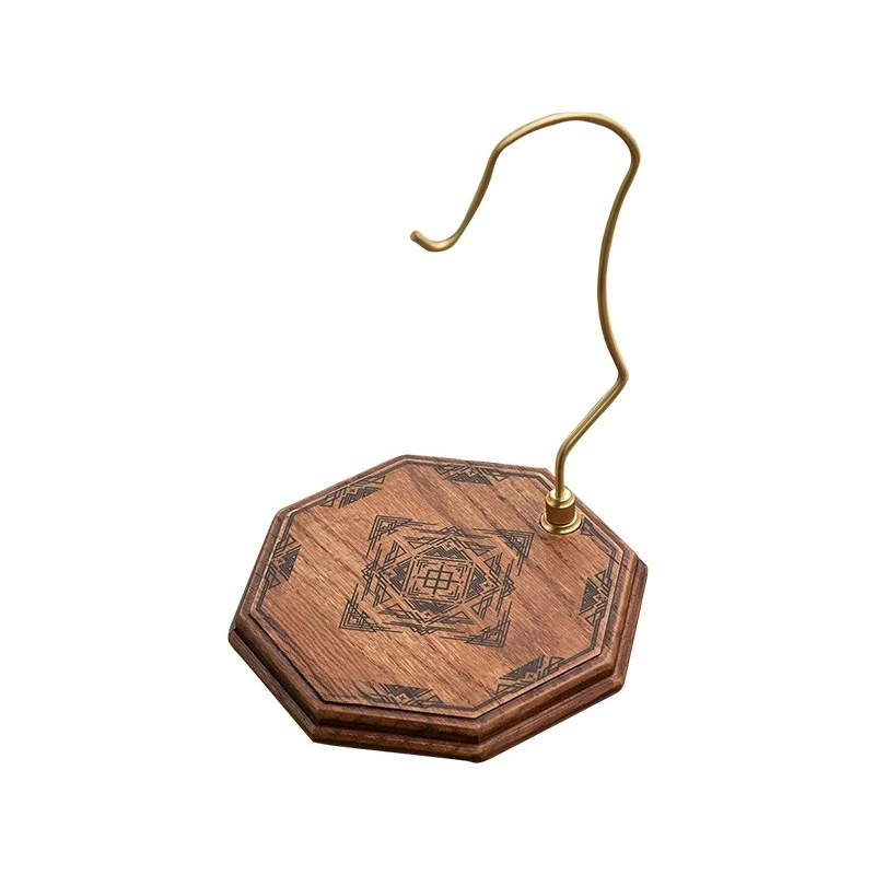 

Walnut solid wood camping light base outdoor hanging chandelier brass shelf