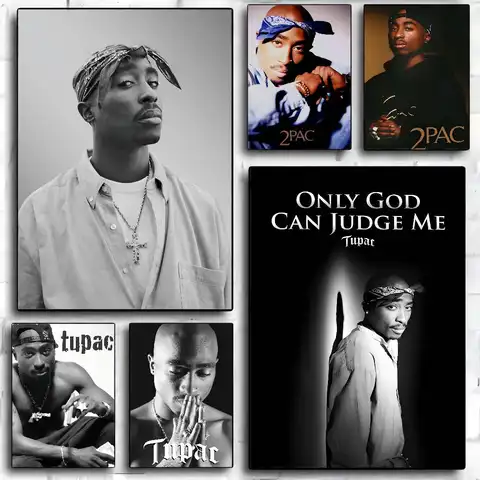 Berühmter Hip Hop Rapper 2PAC Tupac Star DIY Sticky Poster Whitepaper Drucke Poster Kunstwerk Vintage Dekorative Malerei