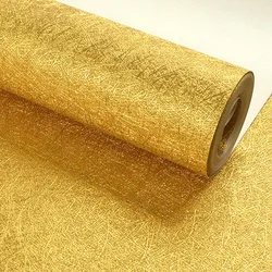 Shiny Golden Brushed Hotel Ceiling KTV Silver Foil Mosaic Gold Foil Wallpaper