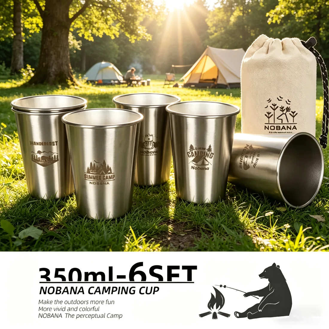 Beer Flight Set - CLS NOBANA Outdoor 4/6/8-delige bekerset 304