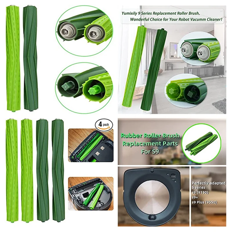 Комплект резиновых роликовых щеток M17K для iRobot Roomba S9 (9150) S9 + S9 Plus (9550) запасные части для робота-пылесоса