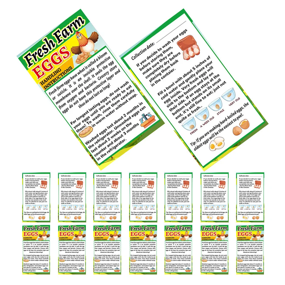 250Pcs Egg Care Instruction Cards Farm Fresh Egg Handling Cards for Optimal Freshness Safe Refrigerator Storage and Consumption