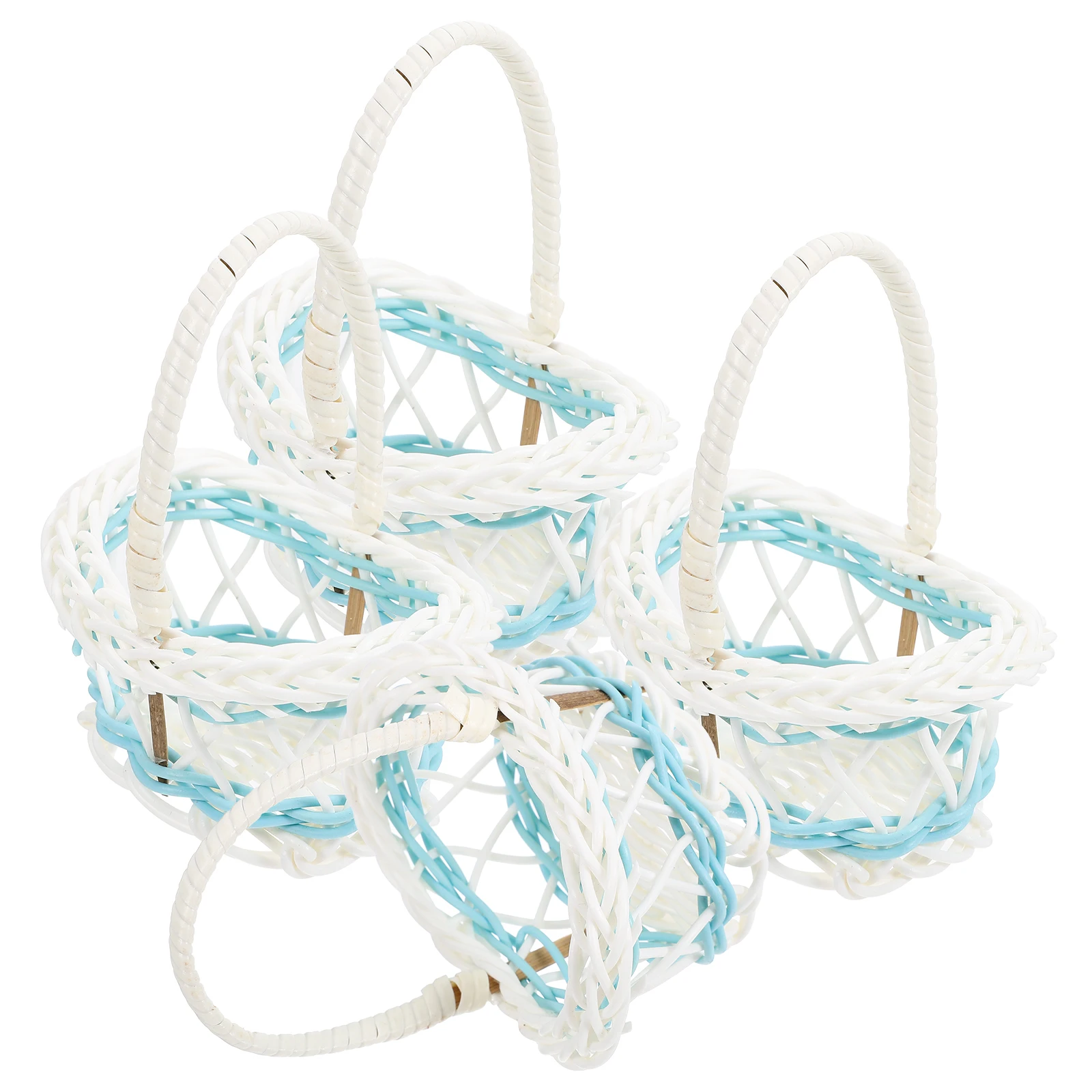 

4pcs Mini Woven Baskets Plastic Craft Home Supplies Decorations Rustic Functional Storage Portable Excellent Texture flower