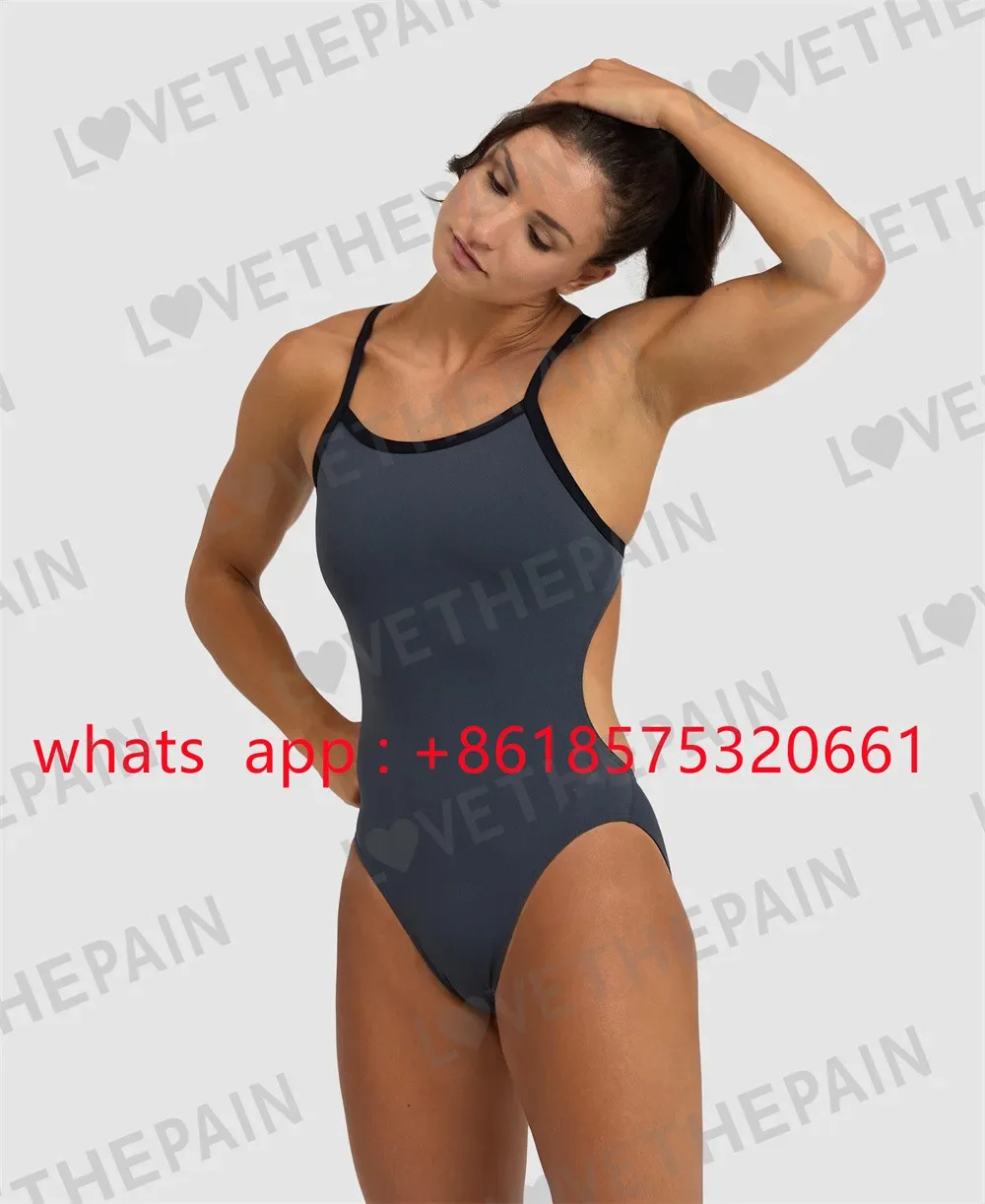 New Women's One Piece Swimsuit Summer Competition Training Swimwear Fitness Racer Back Master MaxLife Swimming Sports Thin Strap