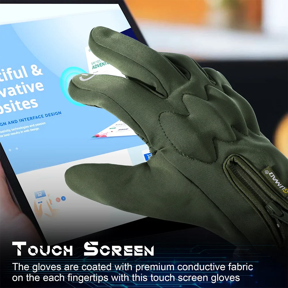 الشتاء قفازات شاشة لمس الحرارية يندبروف الرياضة في الهواء الطلق ركوب الدراجات التزلج التنزه التخييم الصيد على الجليد الدراجة اكسسوارات الرجال #4