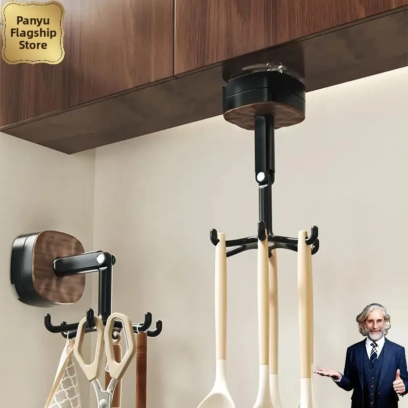 

Новинка 2025: Кухонный вращающийся крючок на присоске Baby Symbol – без следов, без сверления, для хранения посуды и специй