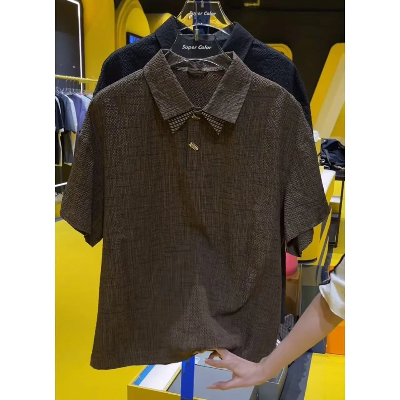 

Summer 2026 Men's Shirt Short Sleeve Turn-down Collar Fashionable Casual Light Luxury Versatile T-shirt Upper Body
