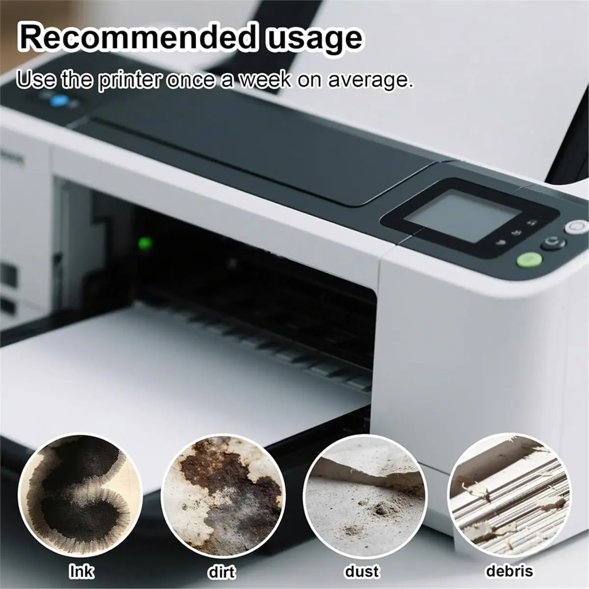 25 Pcs Reusable Printer Cleaning Sheets 8.5x11, Roller Dust Remover for Inkjet Lasers Printers Copier Fax Scanner (Blue)