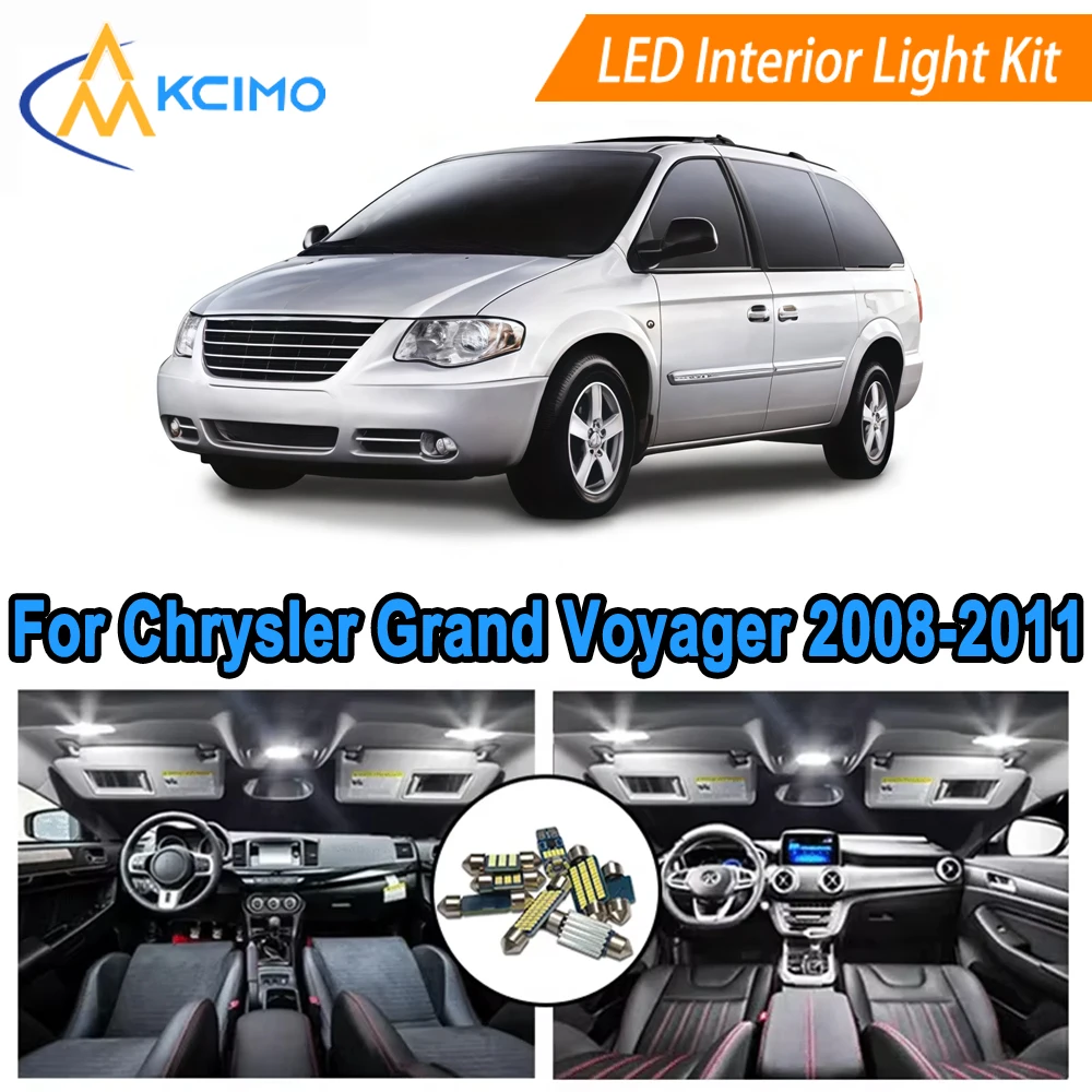 

LED Kit Interior Light Bulbs For Chrysler Grand Voyager (2008-2011) Dome Map Door Lights Bright White/Blue Easy Fit