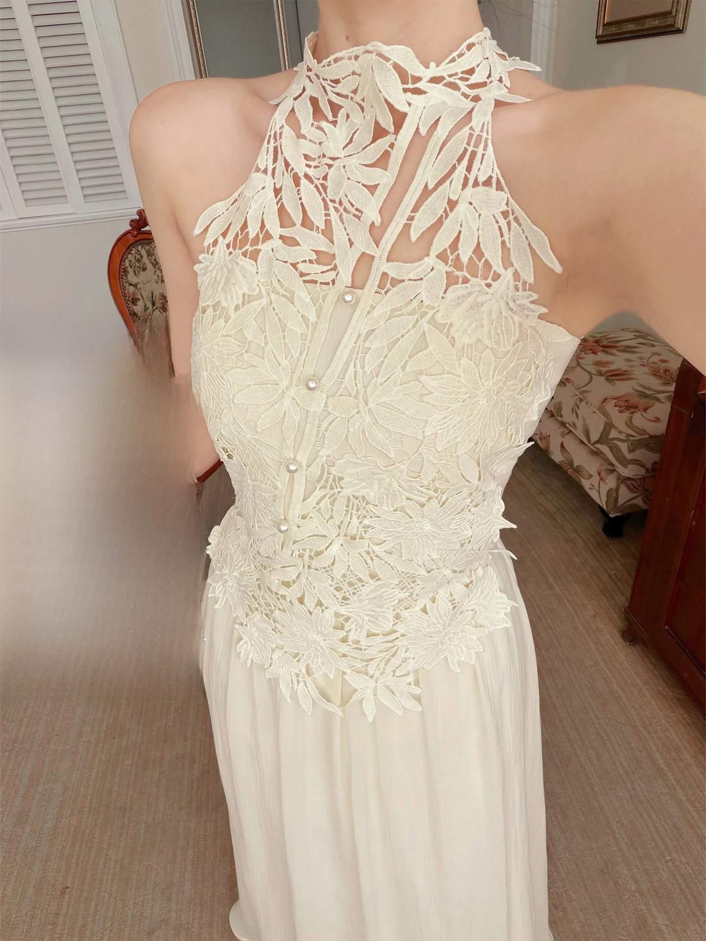 

New Chinese Style Art Student Sleeveless Long Dress Women's Spring Summer 3D Embroidery Fairy Skirt Heavy Craftsmanship