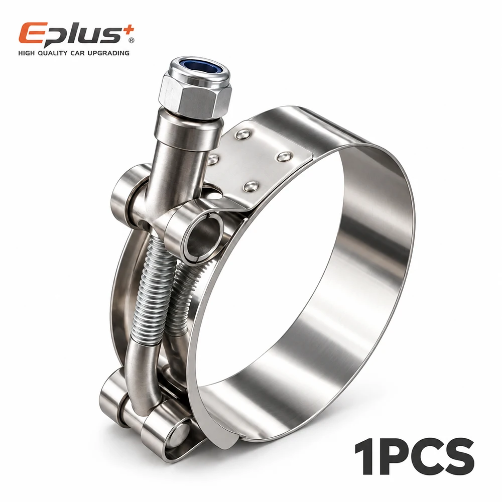 1PCS Stainless Steel European Heavy Duty Hose Clamp Universal T-Bolt Clamp 28-110mm Adjustable for Car Moto & Industrial Pipes