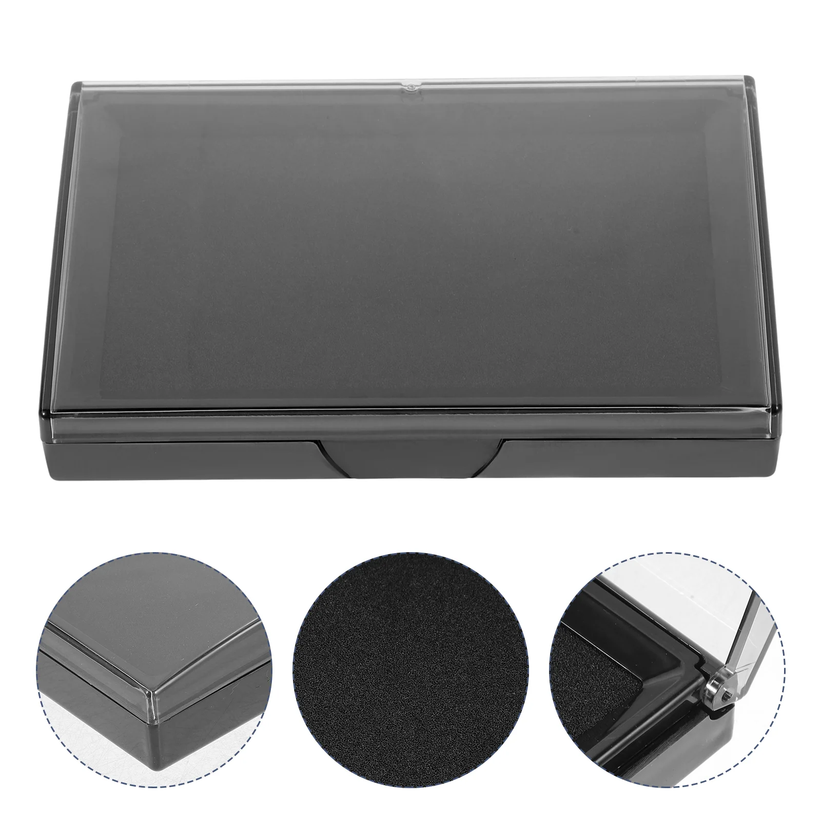 Large Size Quick Dry Inkpad Financial Stamp Box Black Dye Pads Stamping Calligraphy Supplies Practical Ink Pad Clear Container