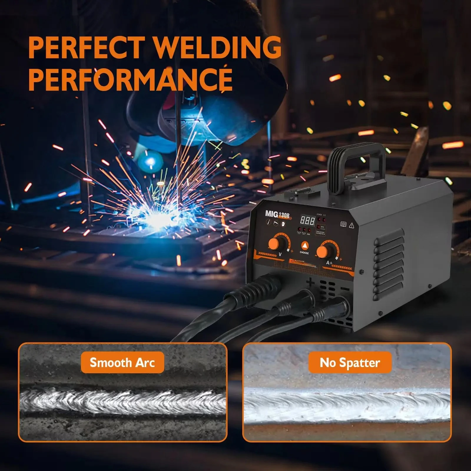 FEMEROL 2 In 1 MIG Welding Machine 130A Portable Gasless Stick ARC MIG Welder 110A IGBT Synergic Flux Core MIG Welder