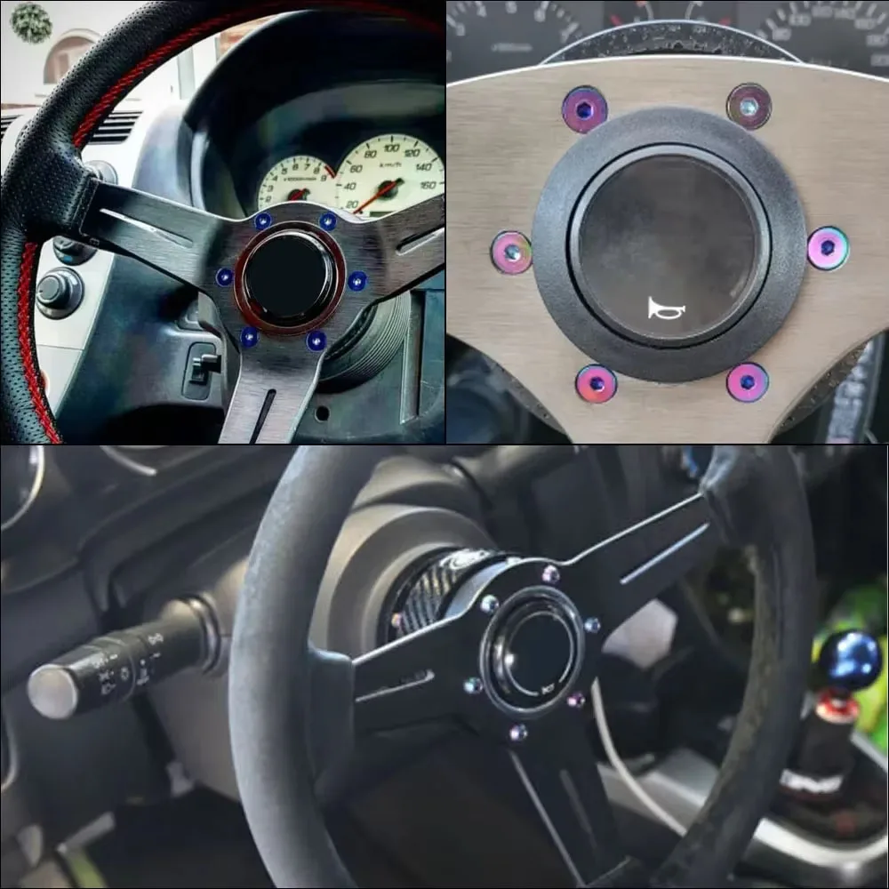 6Pcs Car Steering Wheel Bolts Screws + Wrench Tool Set For Momo Nardi Personal NRG Works Bell Steering Hub Boss Kit view 4