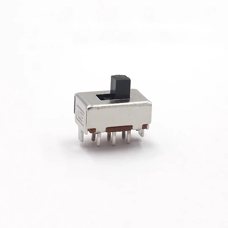 5PCS/LOT  SS-22F04 (2P2T) 2-position toggle switch 2 fixed contacts 6-position vertical sliding switch Power switch