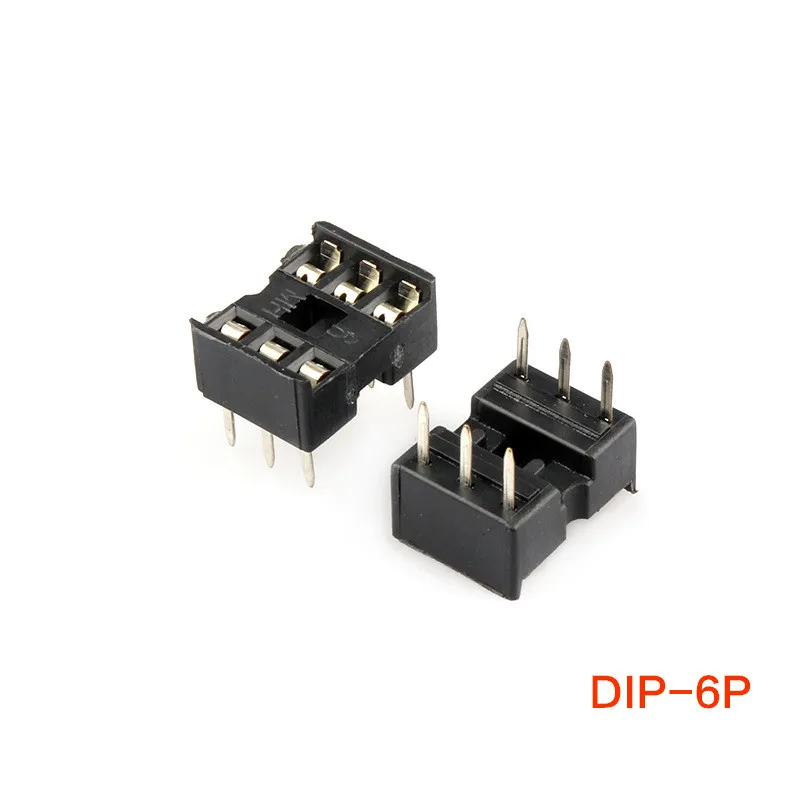 10pcs/lot 6P/8P/14P/16P/18P/20P/24P/28P DIP IC sockets Adaptor Solder Integrated Circuits sockets