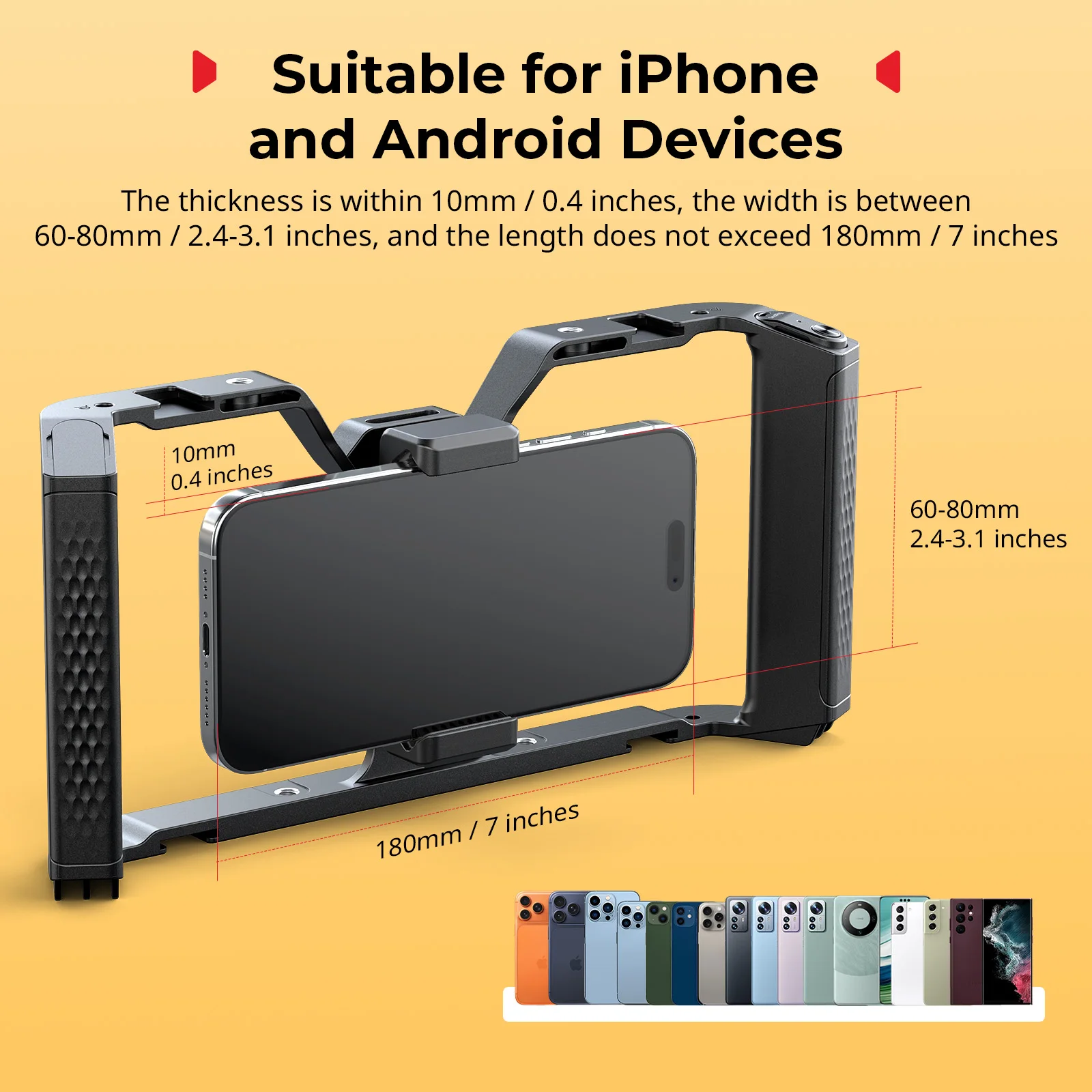 SmallRig IG-02 IntegraGrip Cage، مع WR-06 تحكم لاسلكي للهواتف الذكية لهواتف iPhone وAndroid 5.0+ (API 21+) / iOS 11.0+ 5356