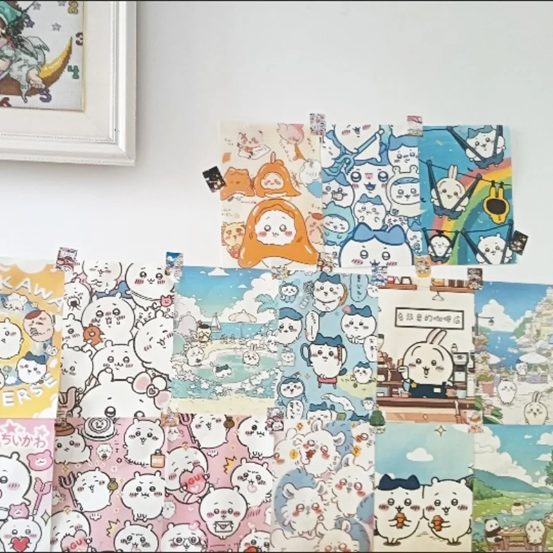 100 قطعة ملصقات تشيكاوا ملصقات جدار الكرتون Hachiware Usagi Momonga ورقة ملصق ملصقات غرفة نوم الاطفال جدار خلفية ديكور