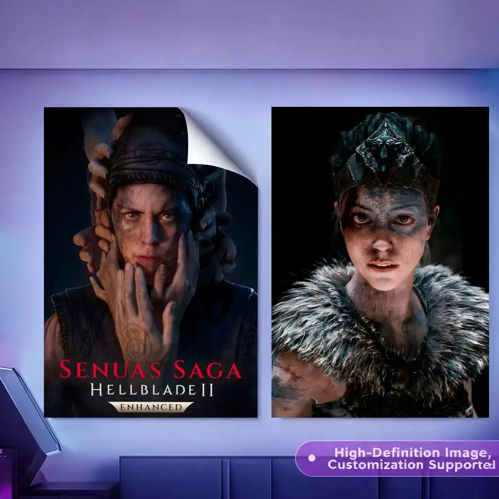 ملصق Gae S-Senua's Saga: Hellblade II للخط عالي الدقة من القماش مجانًا مقاوم للماء لجميع الفضاء لتزيين الحائط