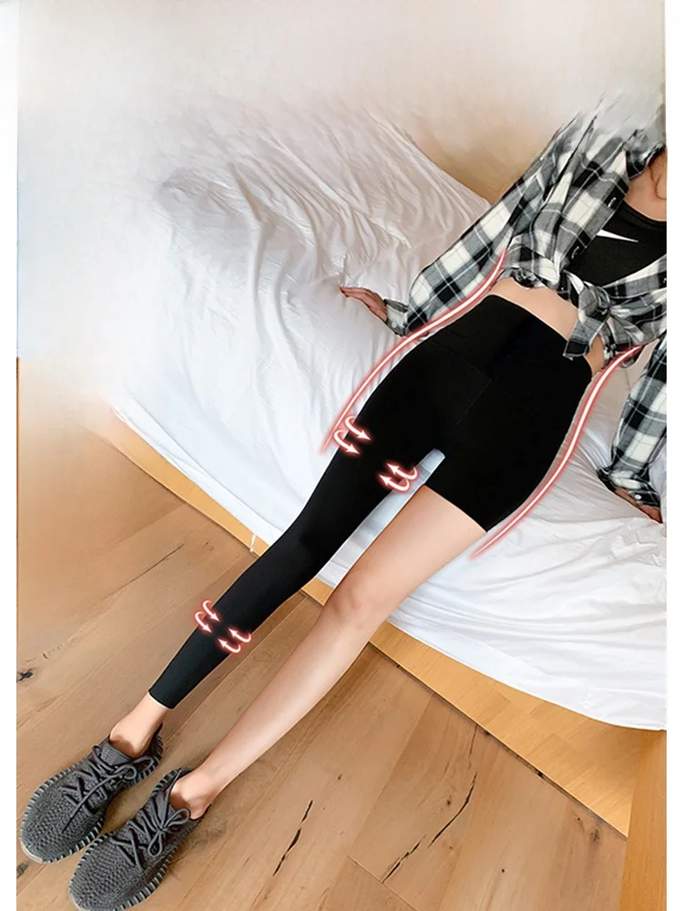 بنطلون يوجا نسائي عالي الخصر من ثينيد، بنطلون تنحيف للخريف والشتاء، ملابس خارجية من البوليستر بطول ثمانية أرباع...