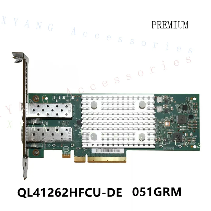 N+ For Dell QLogic QL41262HFCU-DE 25/10GB SFP+ Dual Port Converged Network Card 51GRM 051GRM Fast Ship