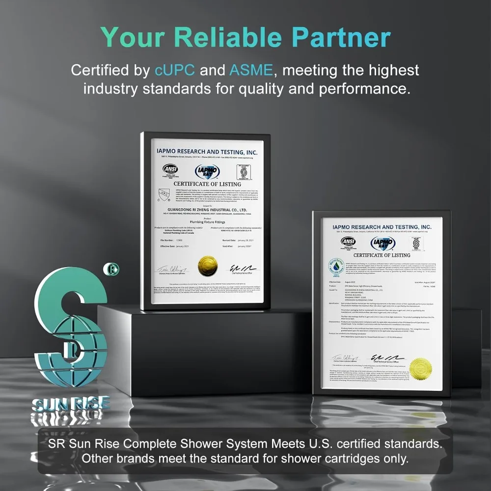 نظام دش مربع مثبت على الحائط مقاس 12 بوصة مع رأس دش مطري وقضيب منزلق ورذاذ محمول #6