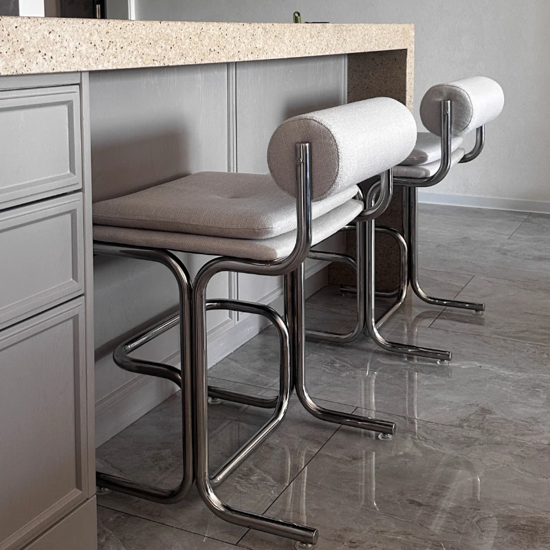 

Island Bar Stool Bauhaus Counter Stool Mid-Century Modern Designer Chair Creative High-End Reception Chair Luxury Kitchen Seat