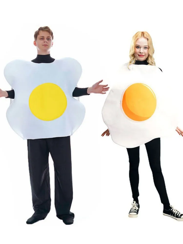 

Fun Fried Egg Roll Costume Couple's Halloween Food Party Egg Roll Outfit Women's Traditional Chinese Clothing Stage Costume