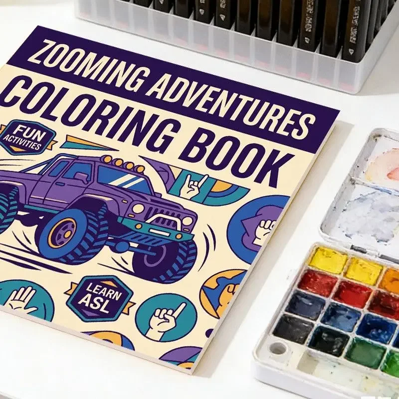 24 Pages Kids Coloring Book Extra Thick Paper DIY Handmade Custom Drawing Activity Book for Beginners