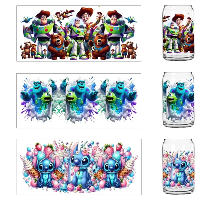 

22 Style Cute Watercolor Cartoon Artwork UV Sticker DIY Decals 3D transfers uvdtf tumbler seal stickers 16oz uv dtf cup wraps