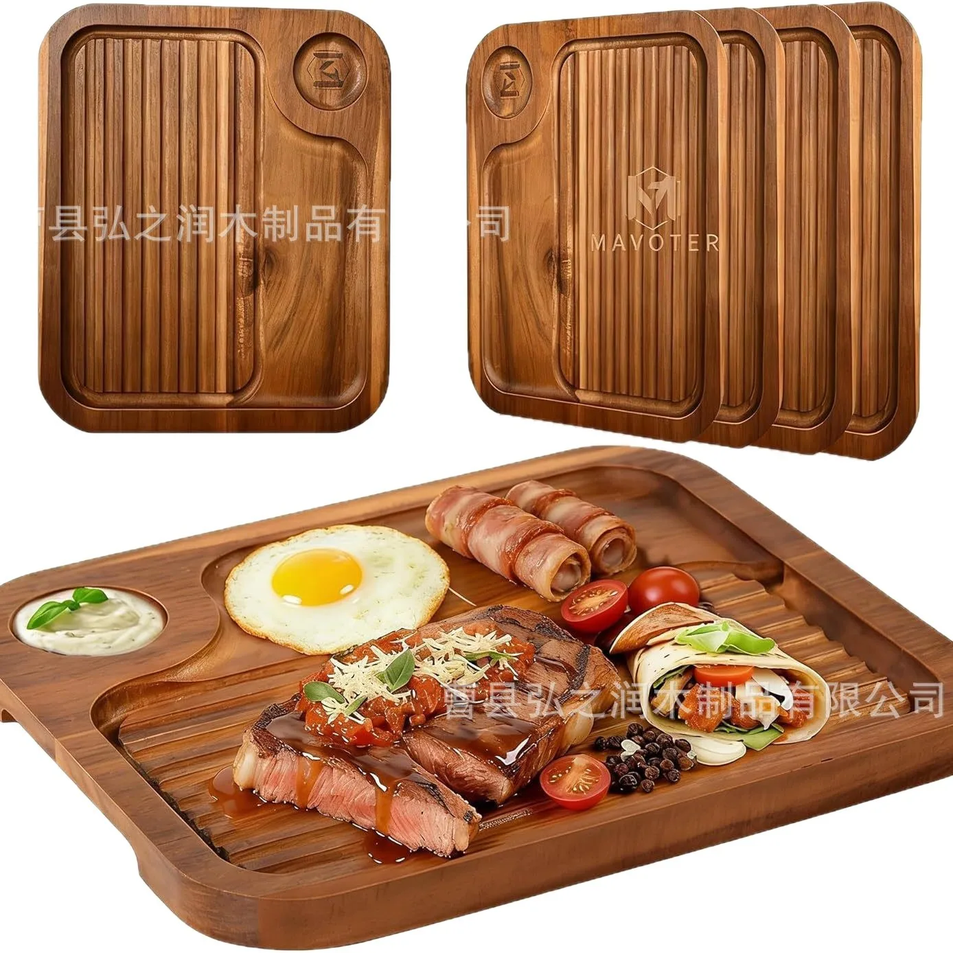 

X-23 Double-sided Steak Cheese Tray Solid Wood Household Cutting Board Square Cutting Board Deli Tray
