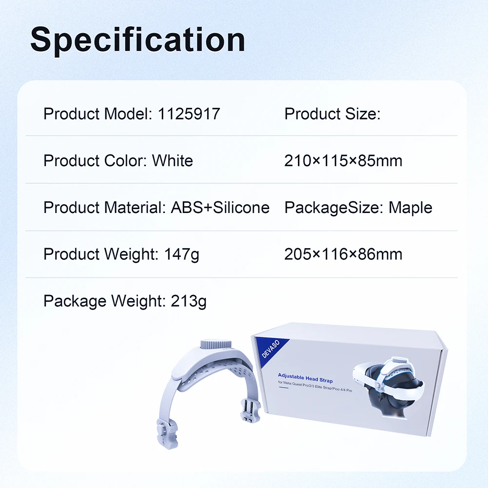 Adjustable Head Strap Comfort Alternative Head Strap Universal Reduce Head Pressure for Meta Quest 3/2/Pro/Pico4 VR Headset