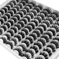 48 pairs of 6 styles of mixed fluffy curly false eyelashes, eye-catching thick 5D false mink eyelashes, multiple packs