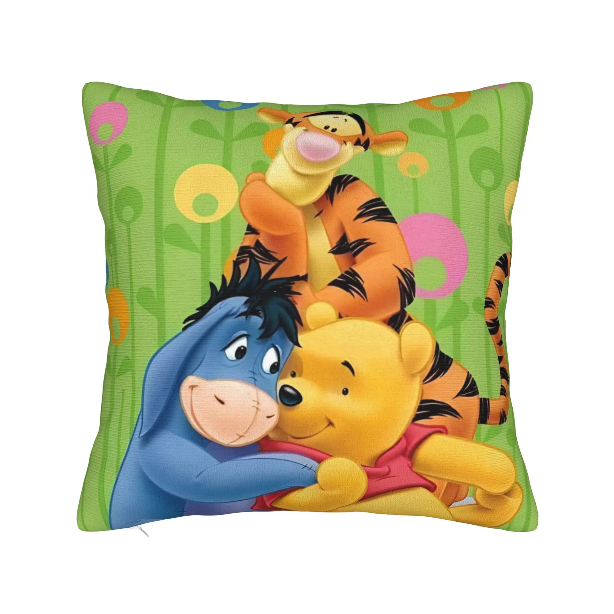 Pooh and Friends Pillowcase Polyester Cushion Cover Decorations Winnie The Pooh Throw Pillow Case Cover Home Zippered 40X40cm