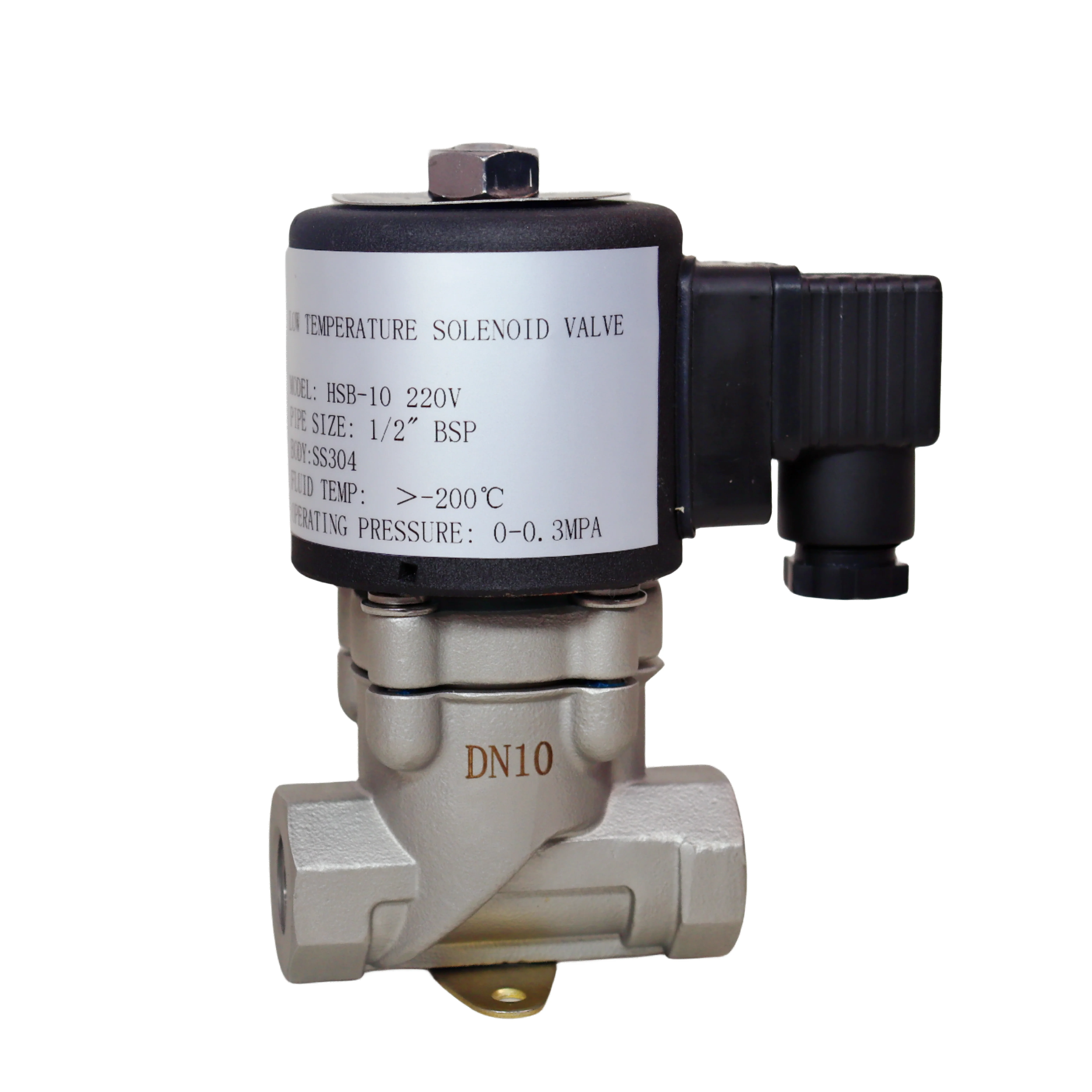 3/8 Inch Liquid Nitrogen Low Temperature Solenoid Valve Gas Stainless Steel Solenoid Valve Dn80