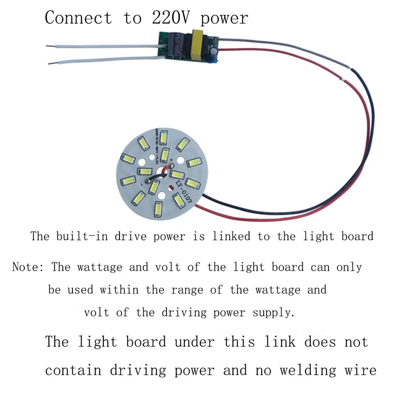 Brightness SMD5730 PCB Light Source Lamp Bead Bulb 3W/5W/7W/9W/12W/18W/24W Light Board Welded 20cm Wire For Ceiling PCB With LED