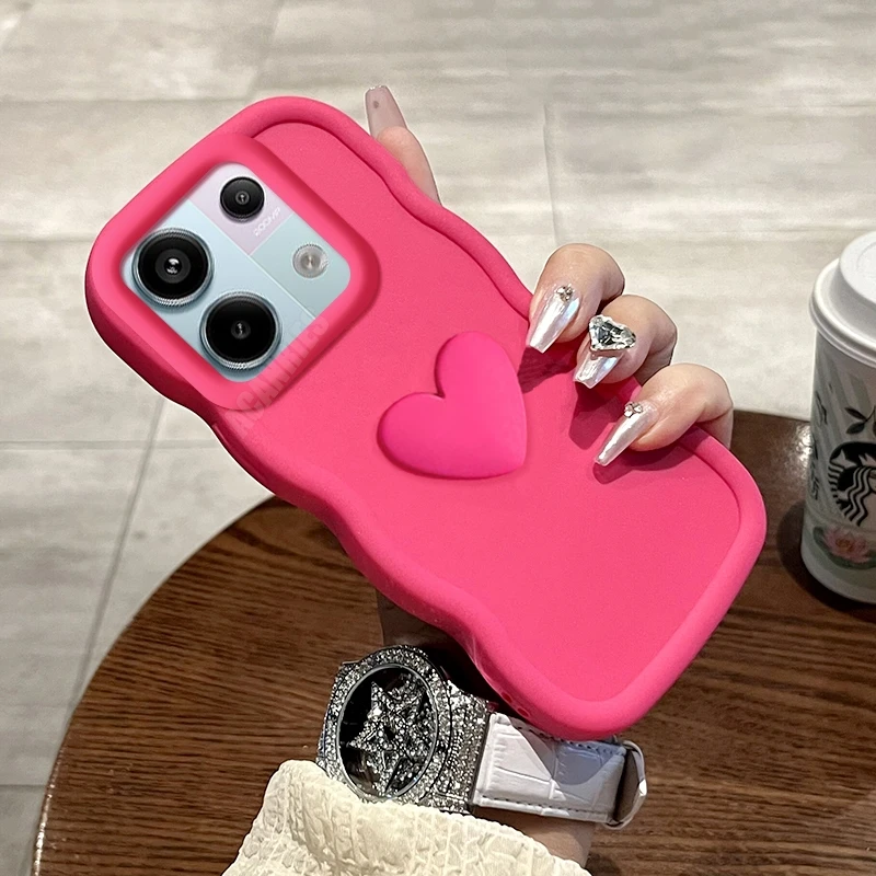 Note13 Love Heart Candy Wavy Silicone Case On For Xiaomi Redmi Note 13 Pro 4g 5g 12 12pro 13pro Plus Shockproof Soft Cover 13c