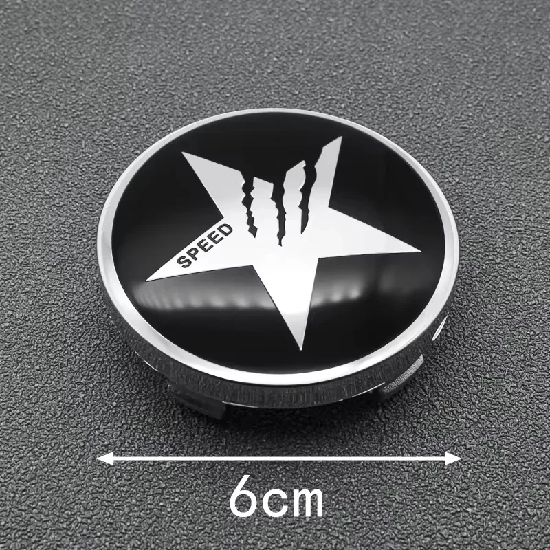 4PCS 56MM 60MM SPEED Star Emblem Universal Car Wheel Center Hub Caps Rim Cover Auto Modified Accessories