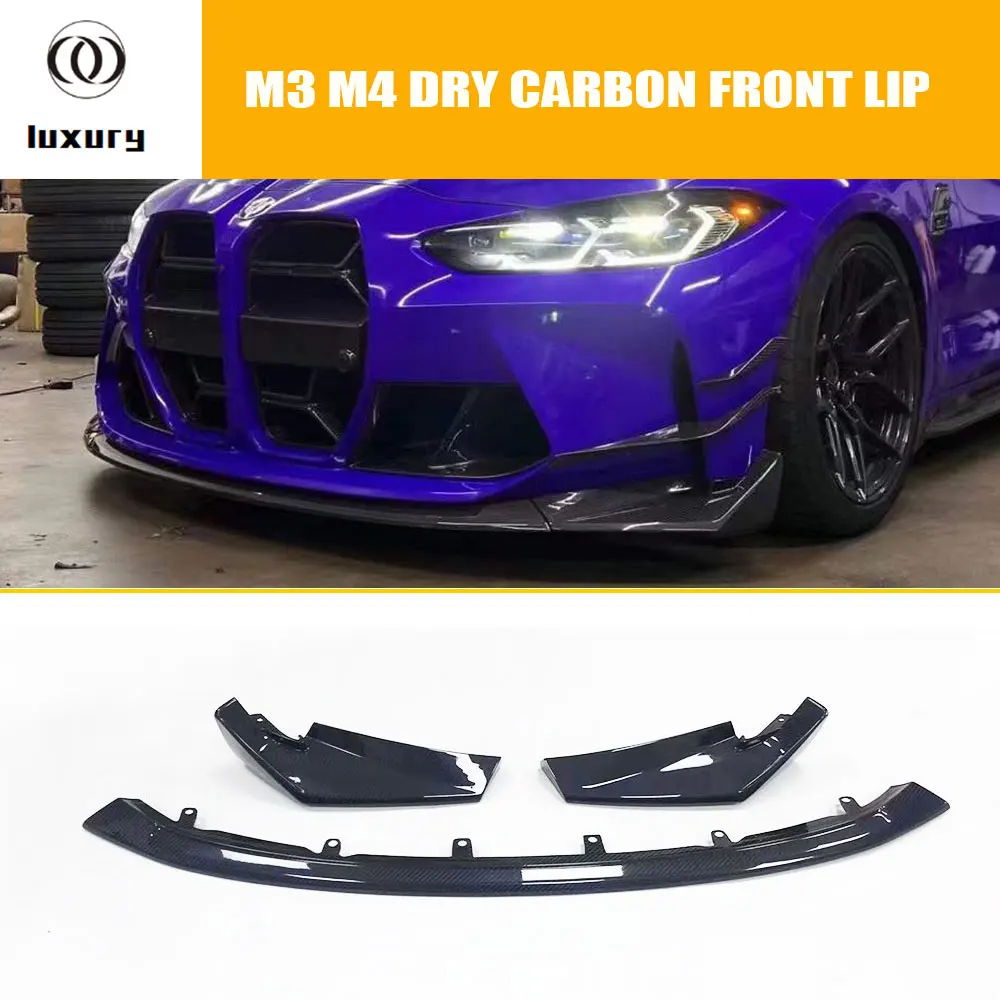 CSL Style Dry Carbon Fiber Front Bumper Chin Lip Splitter for BMW G80 G82 G83 M3 M4 2020-UP