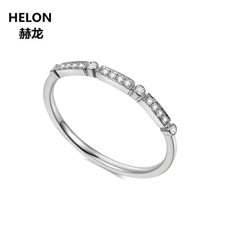 Solid 10k White Gold Natural Diamonds Wedding Band Women Engagement Anniversary Band Fine Jewelry