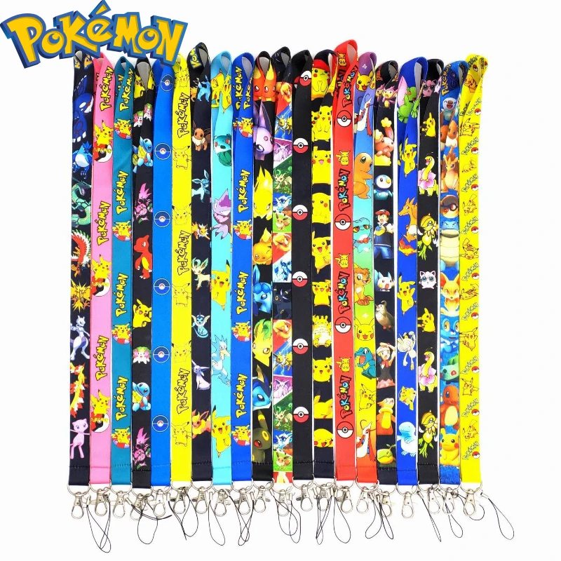 

Pokemon Pikachu Charizard Jigglypuff Eevee Polyester Lanyard Cartoon Certificate Brand Long Badge Camera Rope Halter Lanyard