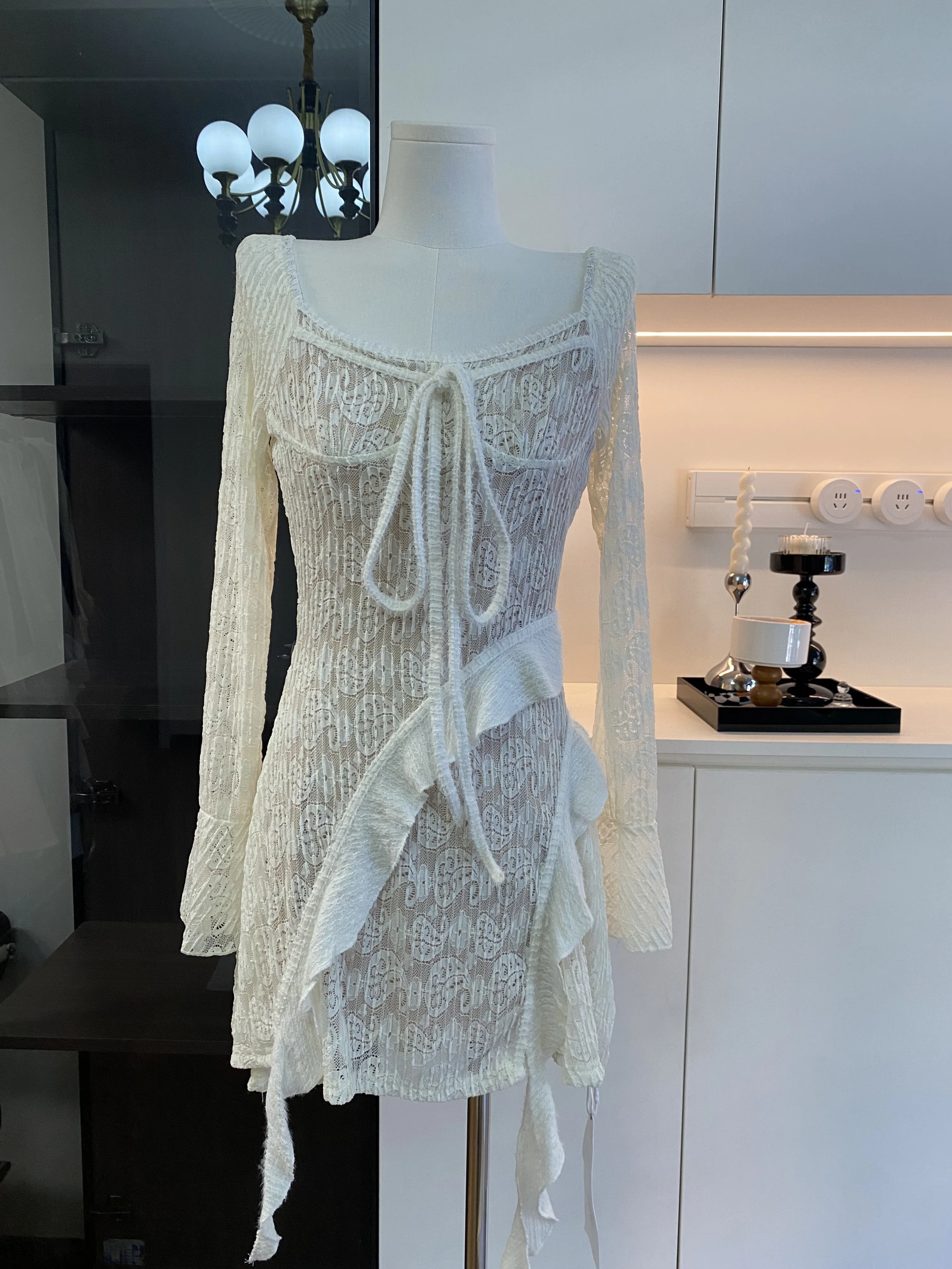 

2025 Spring French Elegant Y2k Mini Dress Woman Short Party Pure Color Casual Dress Office Lady One Piece Dress Korean Fashion